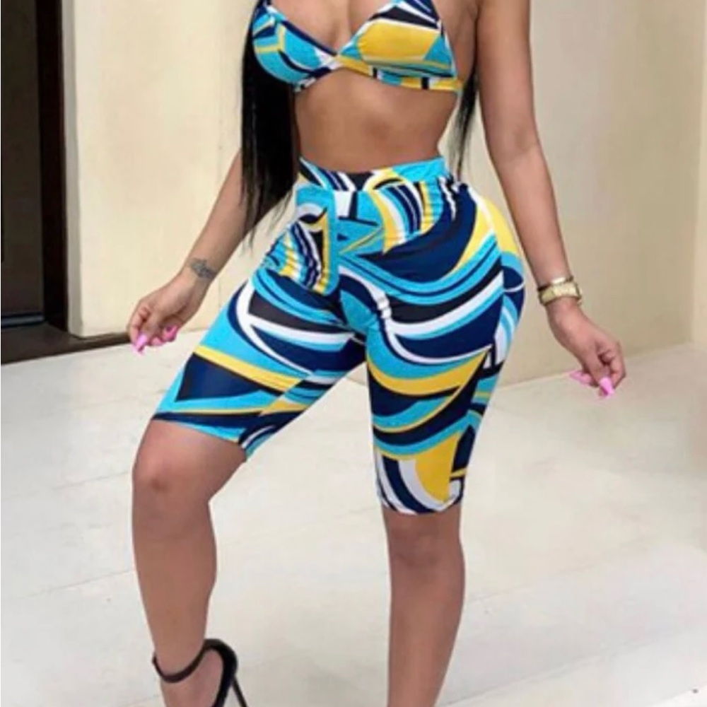 Abstract 3Piece Swimsuit